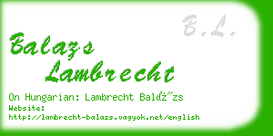 balazs lambrecht business card